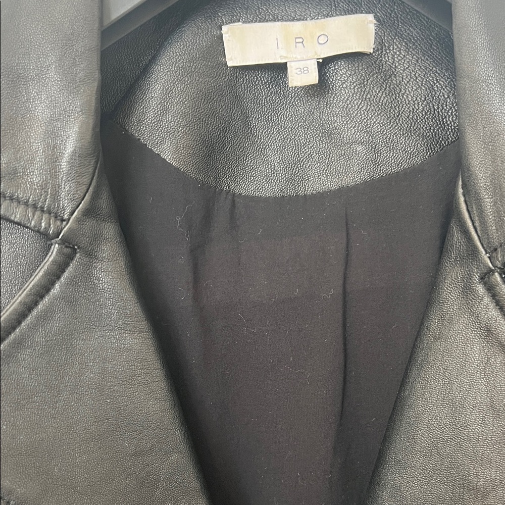 IRO Black Leather Jacket with Silver Accents - Picture 4 of 13